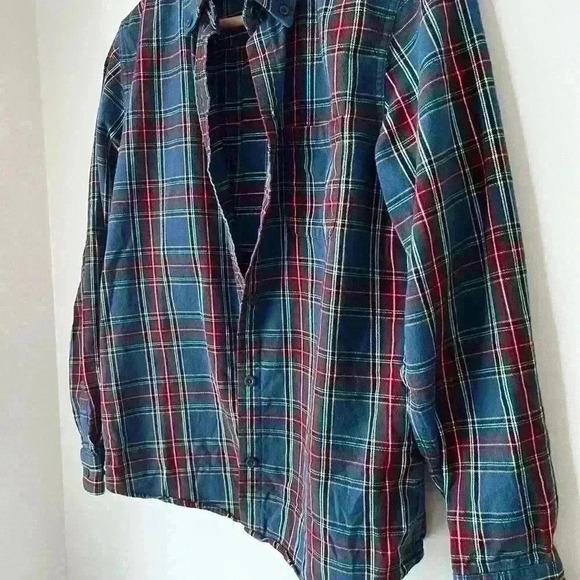 L.L. Bean Plaid Blue Button Down Preppy Prep Western Country Cotton Shirt Small - Picture 2 of 5